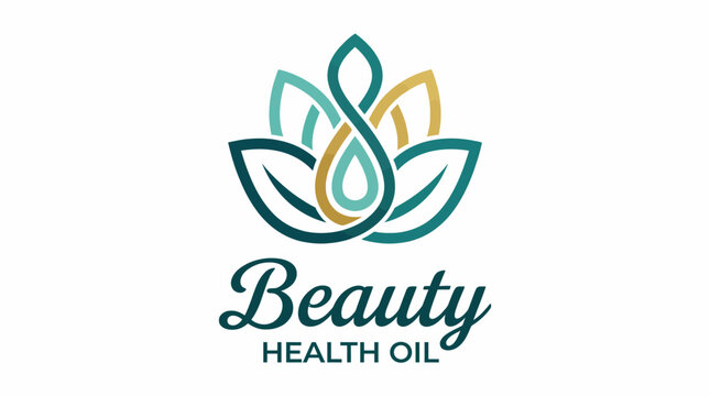 This logo features a beautiful lotus blossom with a droplet symbolizing purity and wellness, perfect for a brand focused on health and beauty oils and natural products.