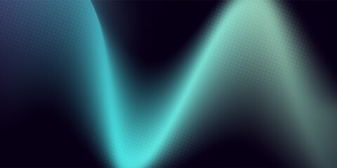 Obraz premium Glowing waves of green and blue dance across a dark starry sky in this dreamy abstract scene