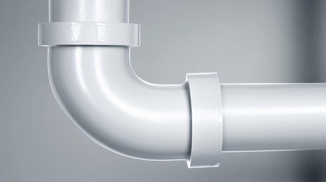 CPVC pipe elbow and straight run &mdash; plumbing close-up