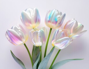 Fototapeta premium 虹色の花のオーナメント