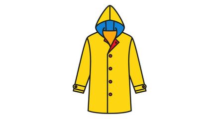 Yellow raincoat with hood and buttons © TDF CREATIVE