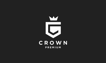 Modern Letter G Crown Shield Logo Design - Premium Brand Identity on Dark Background