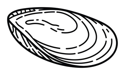 Simple Line of an Open Mussel Shell © Mostafizur