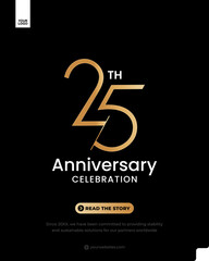25 year anniversary business anniversary logo gold minimal