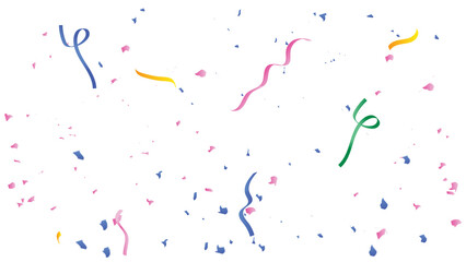 colorful confetti on transparent background , anniversary, birthday or wedding celebration