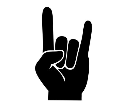 Signo rockero dedos. 