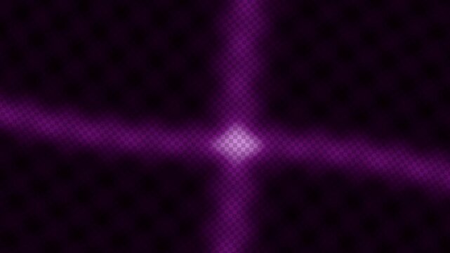 Abstract dark purple background with neon checkerboard pattern and glowing moving light wave
