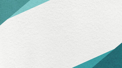 White paper texture background with emerald, teal geometric corners gradient layers, copy space for banner presentation © nikol85