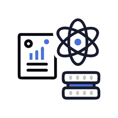 Data science and analysis graphic elements on transparent background