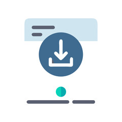 Download icon with progress indicator bar on transparent background