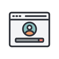 Page loading with person icon in the center on transparent background