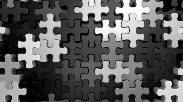 Background of Puzzles. Abstract motion, loop, 3d rendering, 4k resolution
