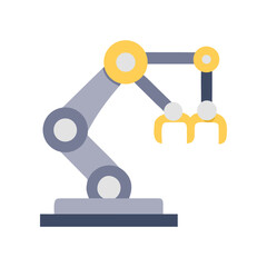 Illustration of an industrial robot arm on transparent background