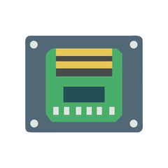 Illustration of a computer chip component on transparent background