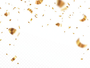 golden confetti and ribbon backgrounds, design for celebrations banner