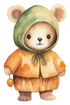 PNG Cute mouse wearing pumpkin custume cartoon toy