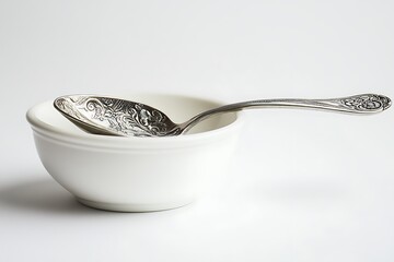 A finely shaped metallic spoon displaying elegant lines and subtle detail.