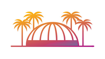 Tropical dome with palm trees © Devili