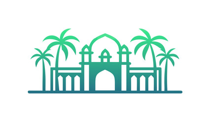 Obraz premium Tropical entrance with palm trees