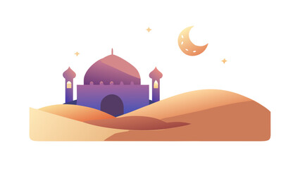 Desert mosque under moonlight © Devili