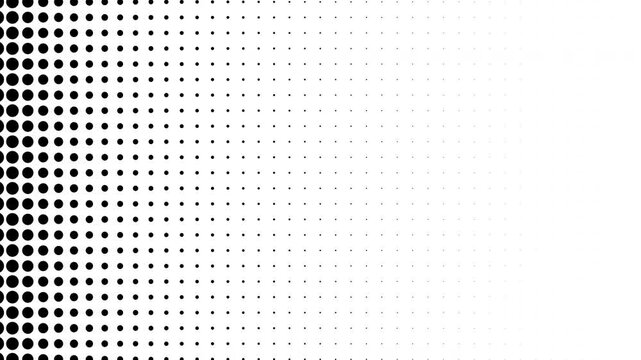 4k animated halftone transition on transparent background.