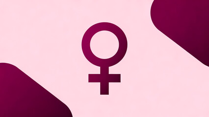 International Women&rsquo;s Day Pink Female Symbol Minimal Graphic Background