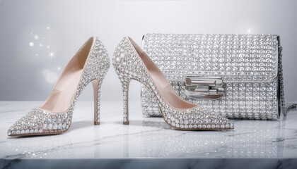Diamentowy szyk - buty i torebka.