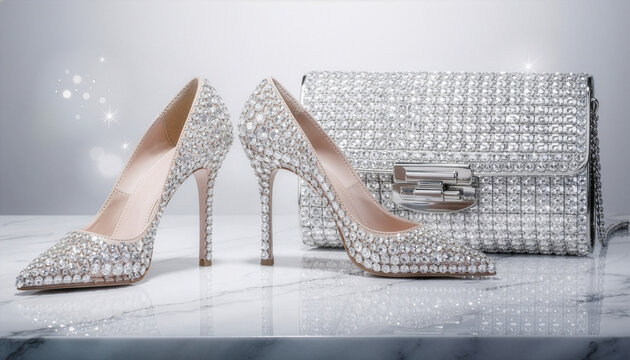 Diamentowy szyk - buty i torebka.
