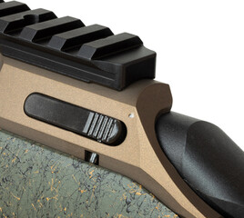 Button that allows a bolt to be removed from a bolt-action rifle