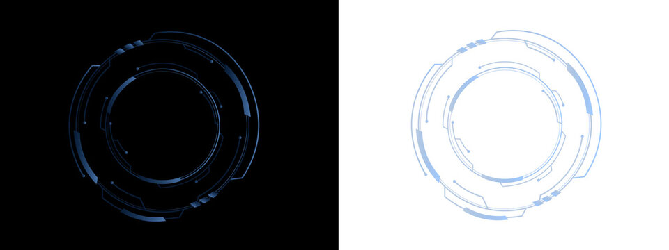 Radiant HUD patterns form interactive circular elements with neon glow. Motion and depth are enhanced by particle trails. Perfect for futuristic digital interfaces.