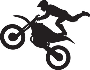 Naklejka premium Freestyle Motocross Dirt Bike Jump Silhouette Extreme Off-Road Stunt Icon