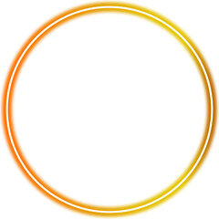 Neon circle frame in purple and blue on transparent PNG. Vector futuristic illustration with glowing energy effect. Ideal neon circle design for tech and cyberpunk art.