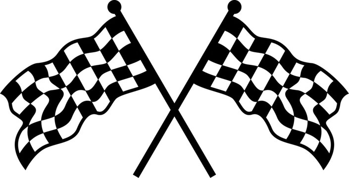 Double crossed checkered racing flags vector file NASCAR Racing Flag vector file