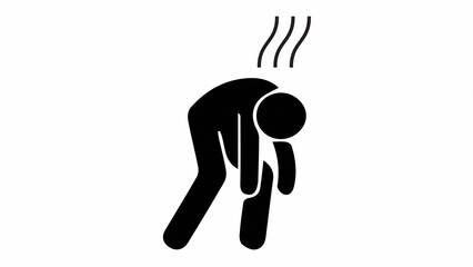 Silhouette of a tired person with low energy, suffering from depression or physical exhaustion. © firman