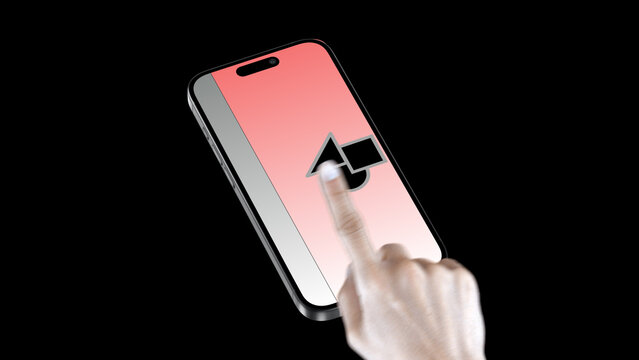 Mobile Perspective Swipe Right &ndash; Smartphone Screen Presentation with Hand Gestures, Swipe Scroll Tap Click Animation, Vertical App UI UX Showcase, Social Media Story Template