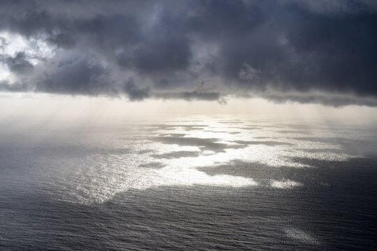View over the sea with clouds, Pacific
