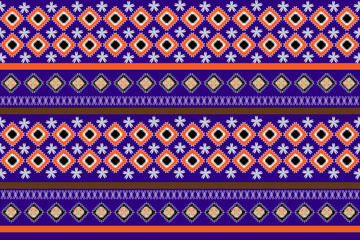 Geometric ethnic oriental seamless pattern traditional design for background, carpet, wallpaper, clothing, wrapping, batik, fabric, vector, illustration, embroidery style