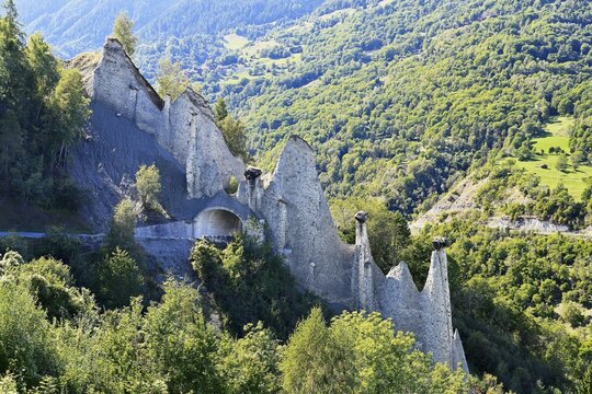 Earth pyramids of Euseigne, Val d'Herens, d'Heremence, Caton Valais, Switzerland