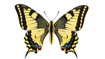 Isolated eastern tiger swallowtail butterfly specimen, graceful and detailed, symmetrical design © Pablo