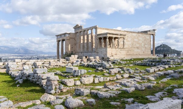 Erechtheion Temple with Caryatids, Caryatid Hall, Acropolis, Athens, Greece