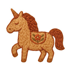 Obraz premium PNG Handcrafted unicorn embroidery art piece.