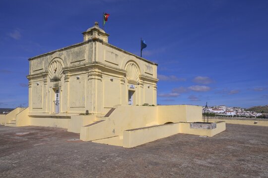 Governor's house on rooftop of 17th century Saint Lucy or Saint Luzia Fort, Elvas, Alentejo, Portugal