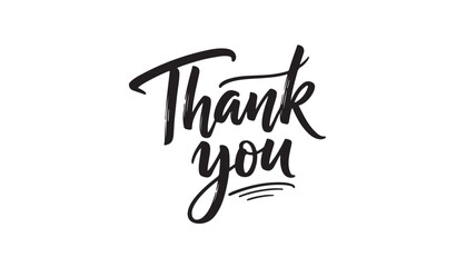 Obraz premium Vector graphic illustration of thank you text in modern cursive handwritten typography on a clean white background