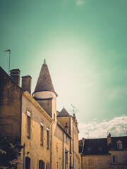 Antique building view in Beaune, France