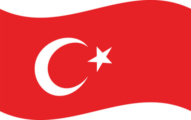 Obraz premium Turkish national flag red crescent star illustration