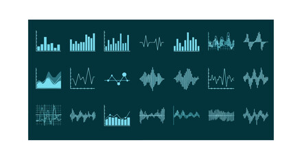Growing bar graph icon set. Business graphs and charts icons. Statistics and analytics vector icon. Statistic and data, charts diagrams, money