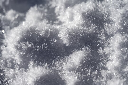 Snow crystal, close-up snow, Austria