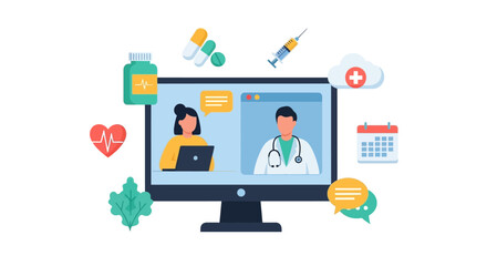 Telehealth Online Doctor Consultation: Patient & Doctor Video Call for Remote Healthcare