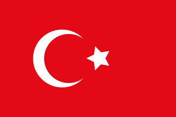 Obraz premium Turkish Flag Crescent Star