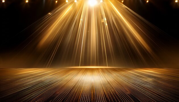 stage with golden light effects